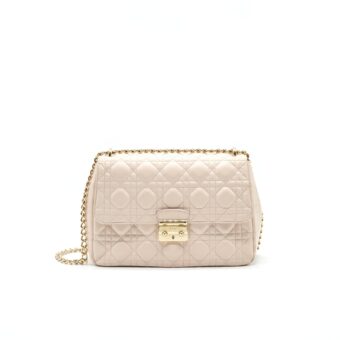 Christian Dior Cannage Leather Miss Dior Flap Bag in Light pink LGHW