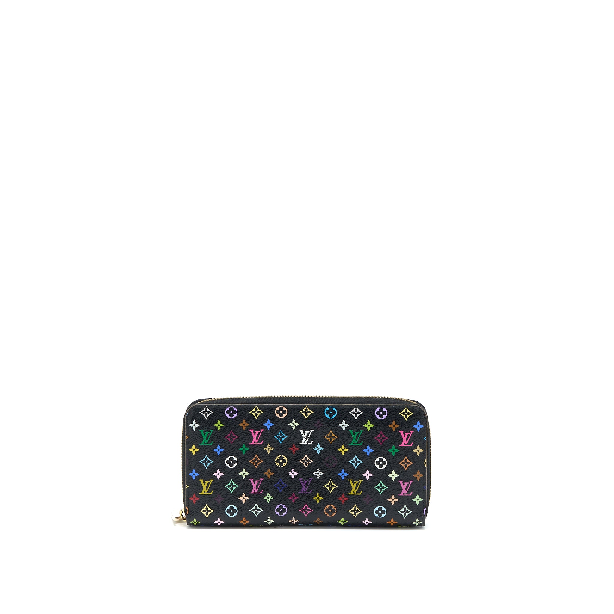 Louis Vuitton Zippy Long Wallet Black Multicolour Monogram Canvas GHW - Image 2