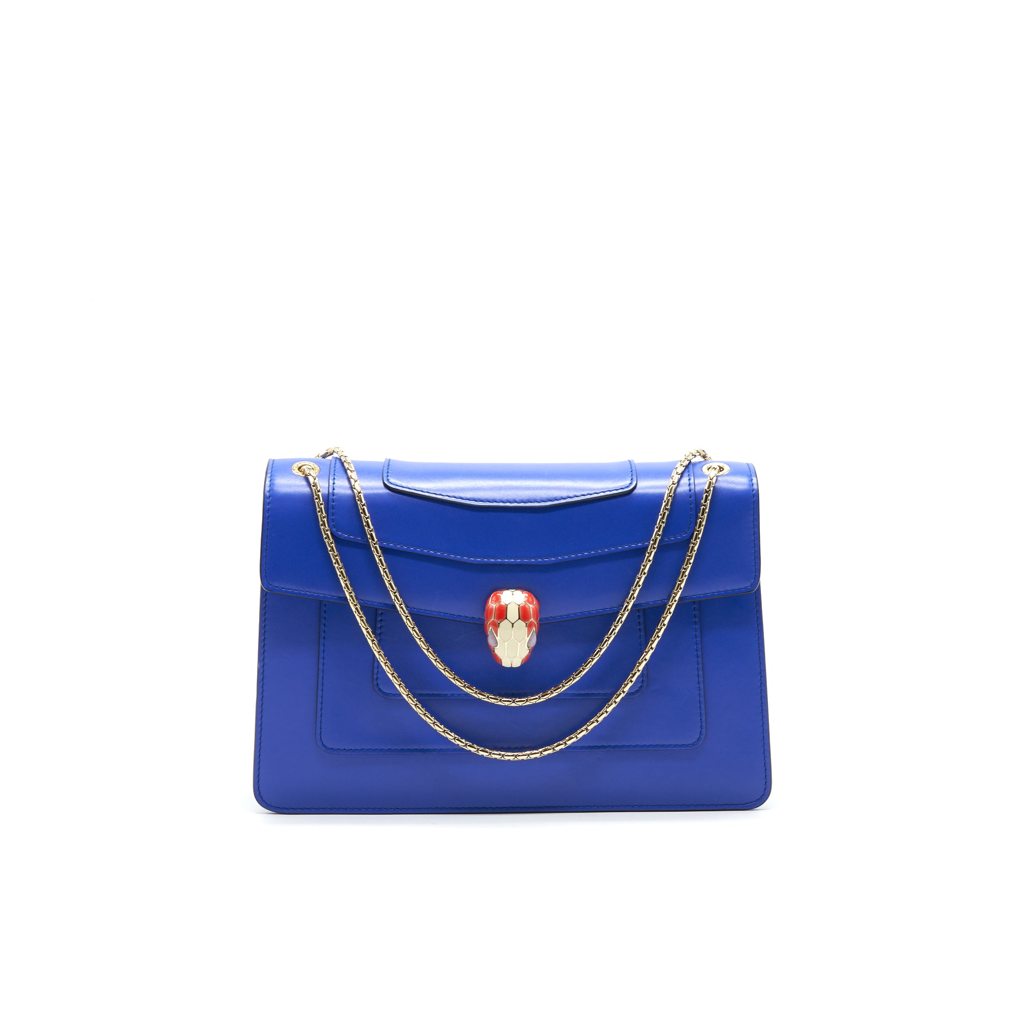 BVLGARI Serpenti Forever Shoulder Bag in Blue GHW
