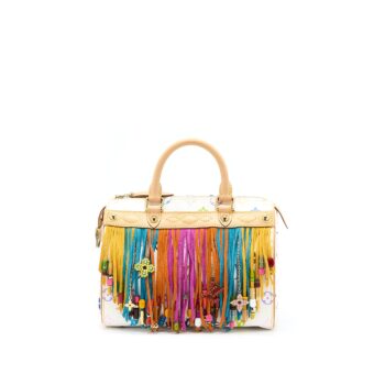 Louis Vuitton Vintage Speedy 25 Limited Edition White/Multicolour GHW