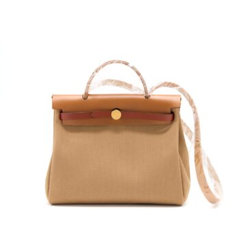 Hermes Herbag Zip 31 Canvas Chai/Sable/Fauve GHW Stamp U