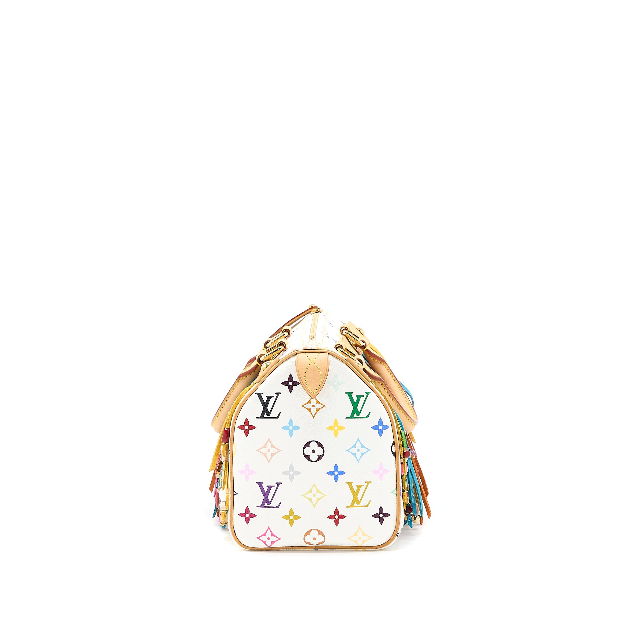 Louis Vuitton Vintage Speedy 25 Limited Edition White/Multicolour GHW - Image 3