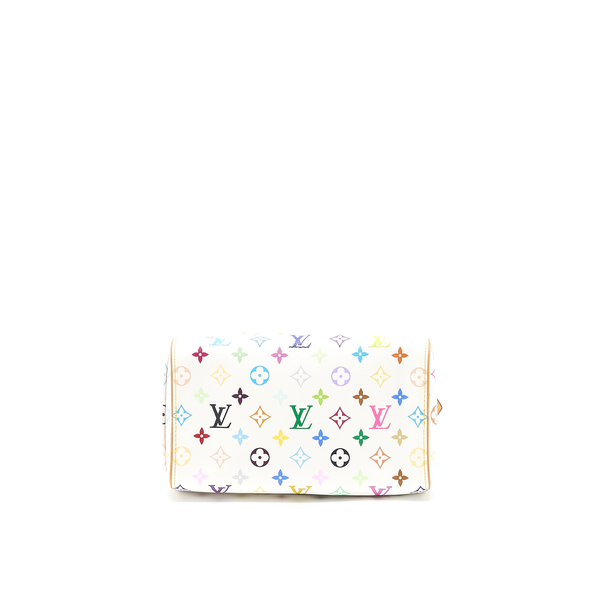 Louis Vuitton Vintage Speedy 25 Limited Edition White/Multicolour GHW - Image 5