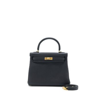 Hermes Kelly 25 Togo Black GHW Stamp U