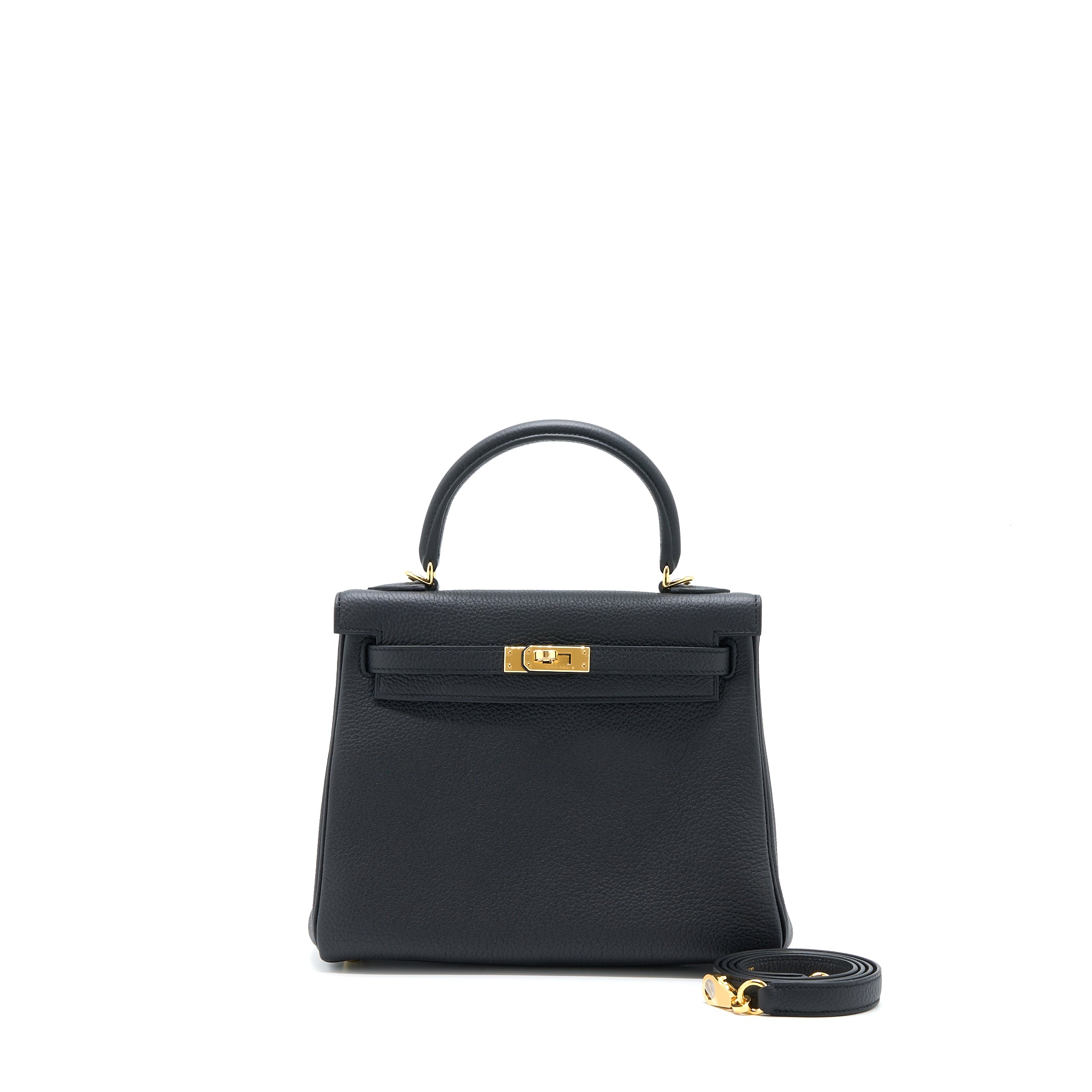 Hermes Kelly 25 Togo Black GHW Stamp U