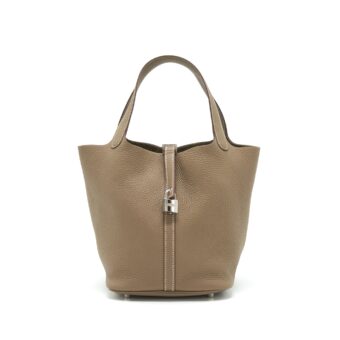 Hermes Picotin 22 Clemence Etoupe SHW Stamp Y