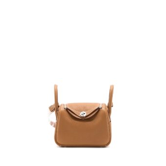 Hermes Mini Lindy Clemence Gold SHW Stamp U