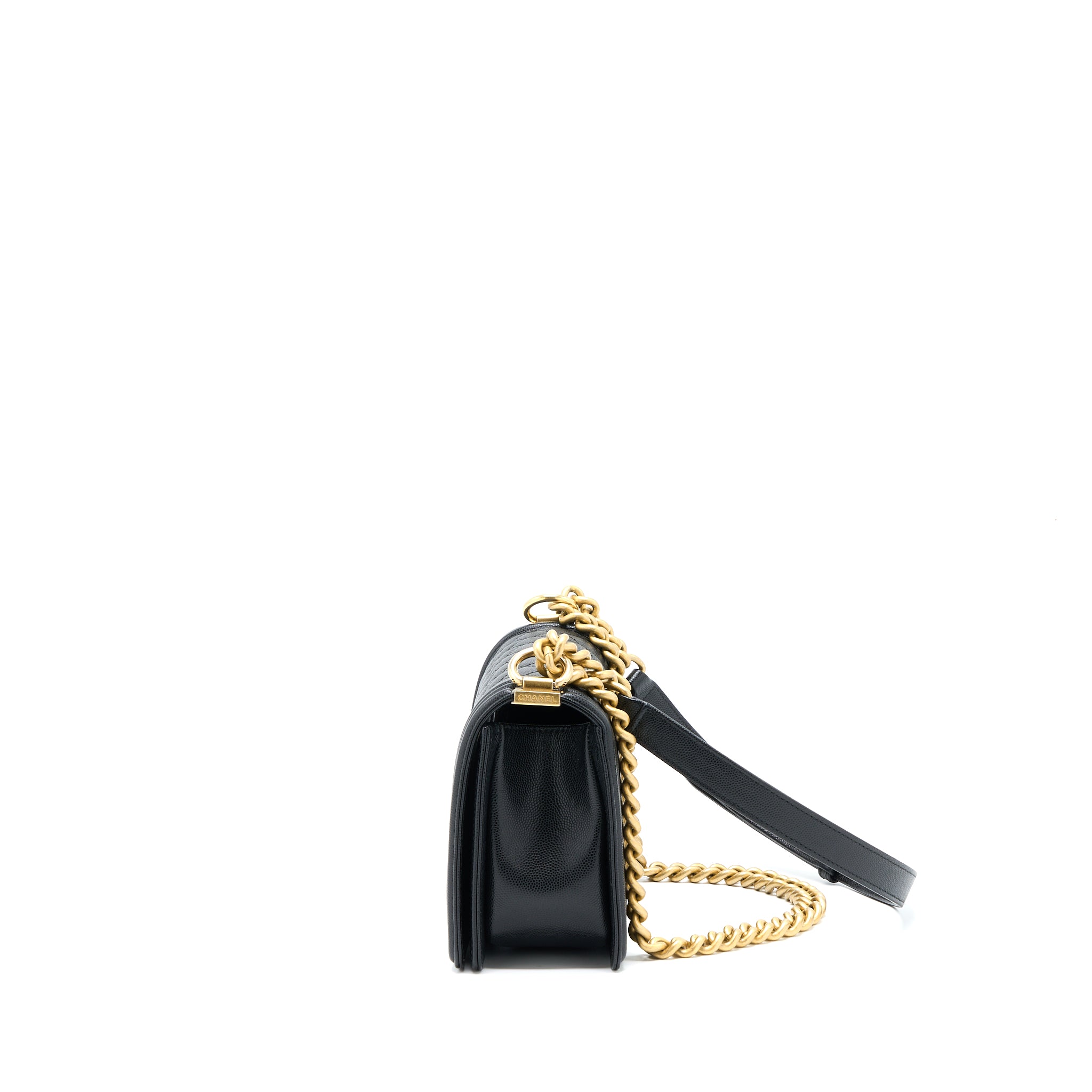 Chanel Medium Boy Bag Caviar Black Brushed GHW - Image 4