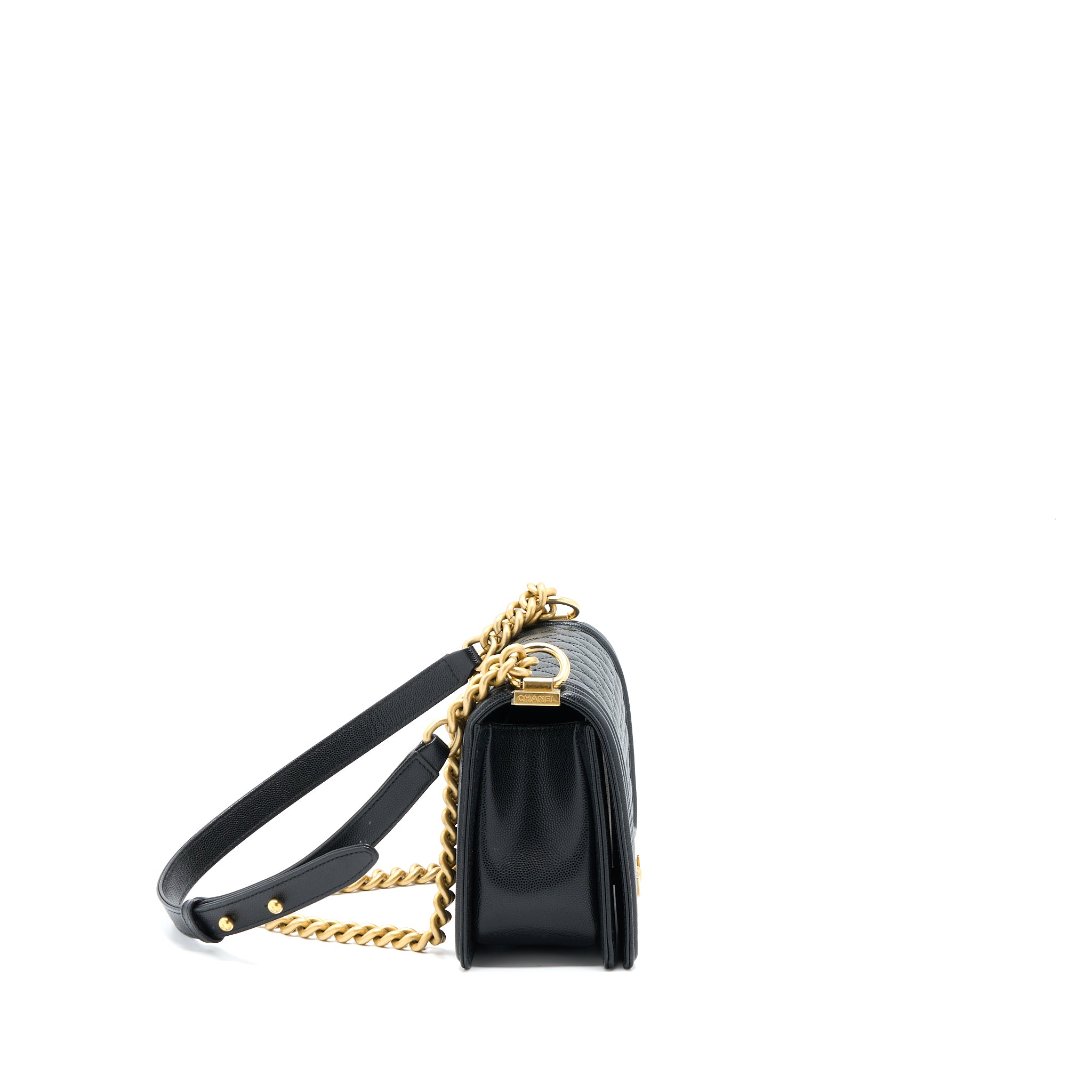 Chanel Medium Boy Bag Caviar Black Brushed GHW - Image 3