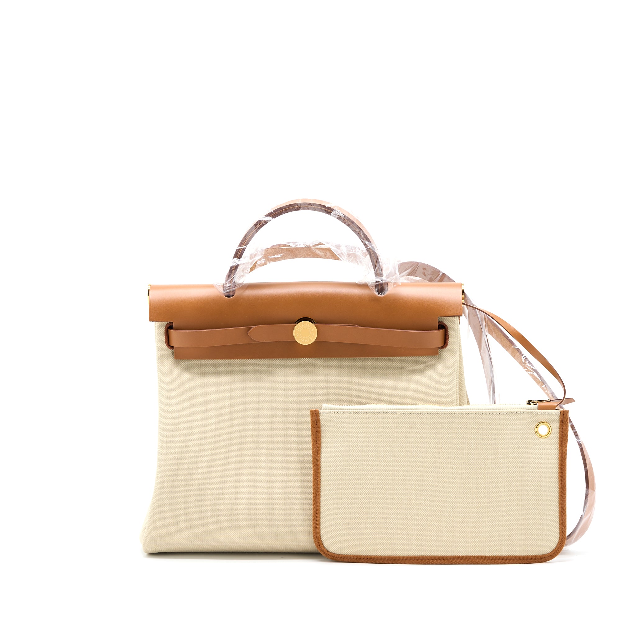 Hermes Herbag Zip 31 Bag Leather/Canvas Benton/Fauve GHW Stamp U