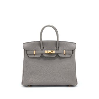 Hermes Birkin 25 Togo 8F Gris Etain RGHW Stamp Y