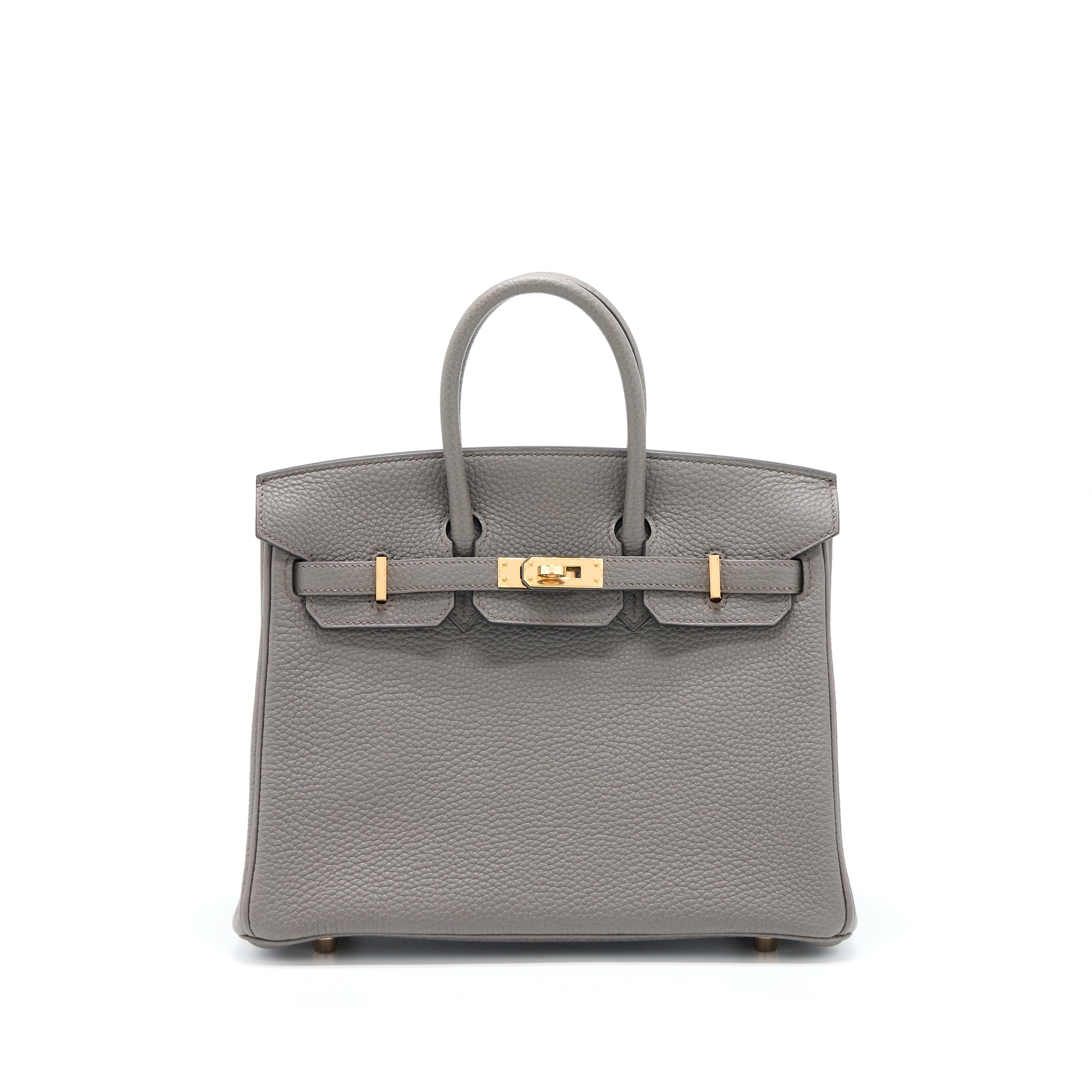 Hermes Birkin 25 Togo 8F Gris Etain RGHW Stamp Y