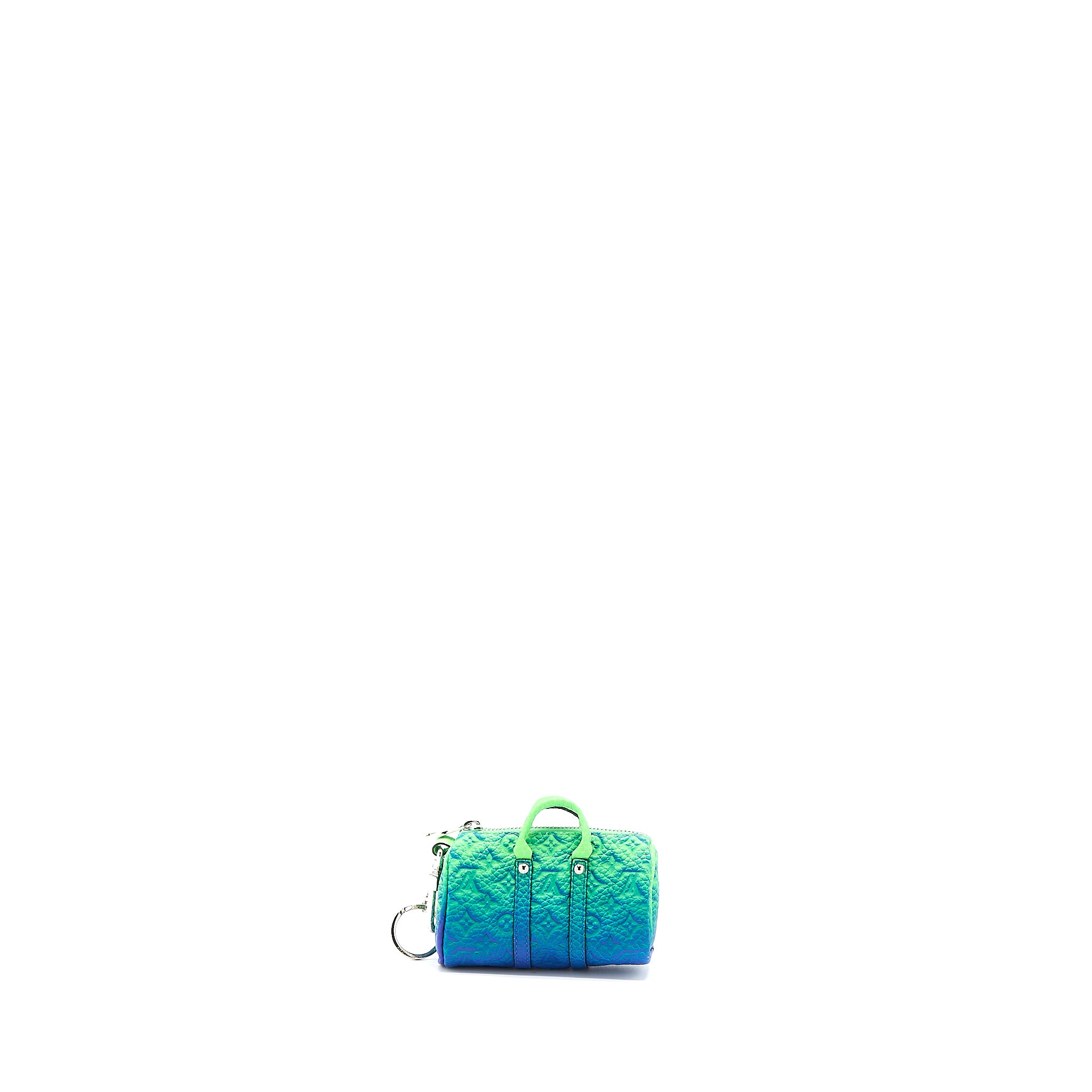 Louis Vuitton Mini Keepall Earphones Pouch Taurillon Illusion Green/Blue SHW - Image 2