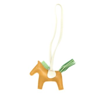 Hermes Rodeo PM Bag Charm Sesame/Multicolour Stamp Z