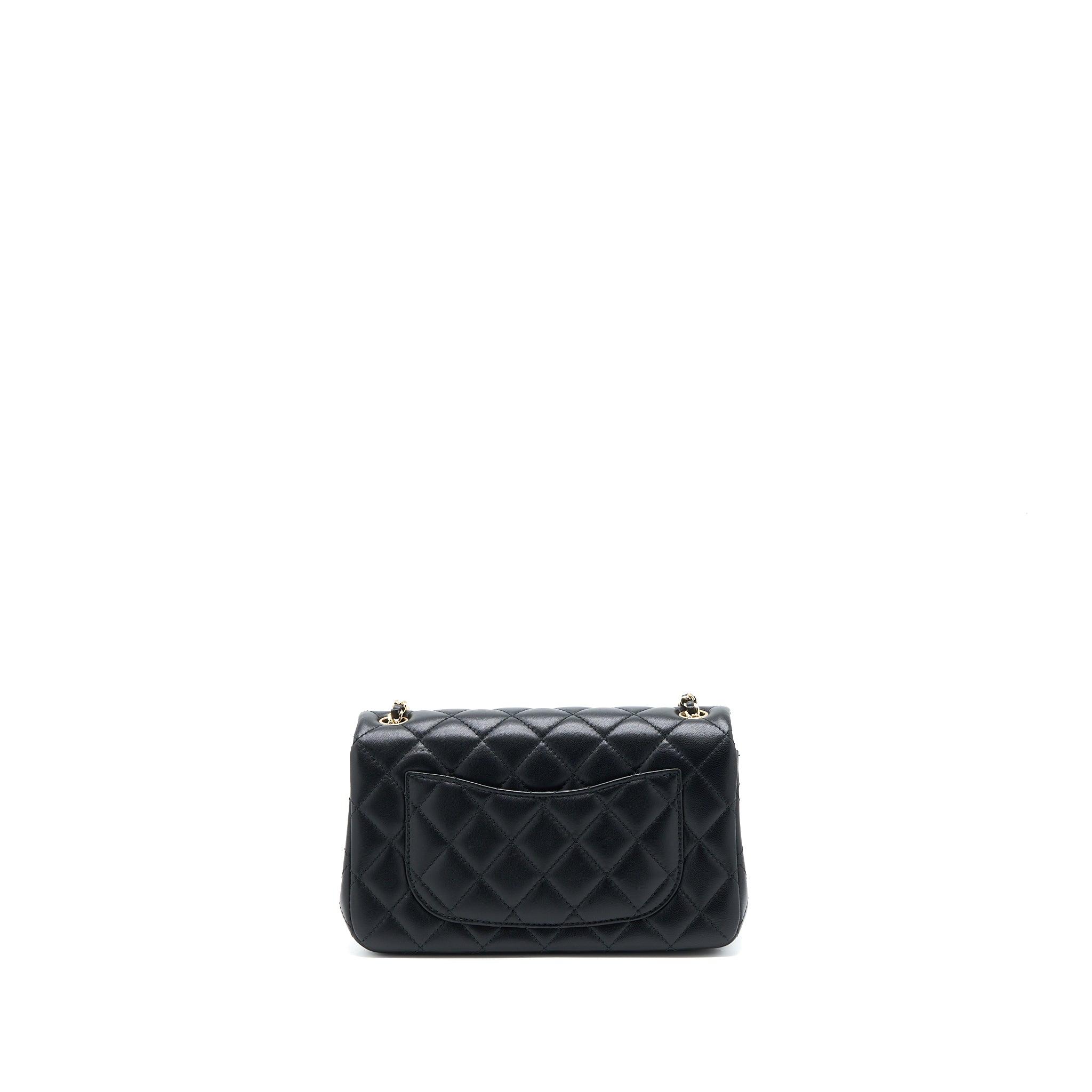Chanel 23c Pearl Crush Mini Rectangular Lambskin Black LGHW (Microchip) - Image 2