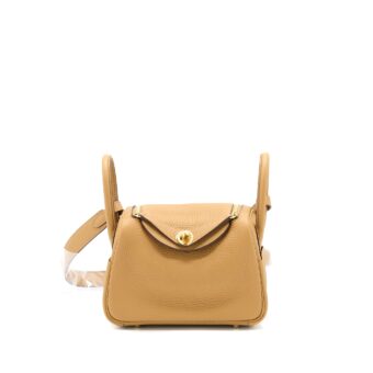 Hermes Mini Lindy Clemence 4B biscuit GHW Stamp U