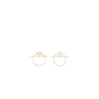 Hermes Loop Earring, Small Model Rose Gold Tone