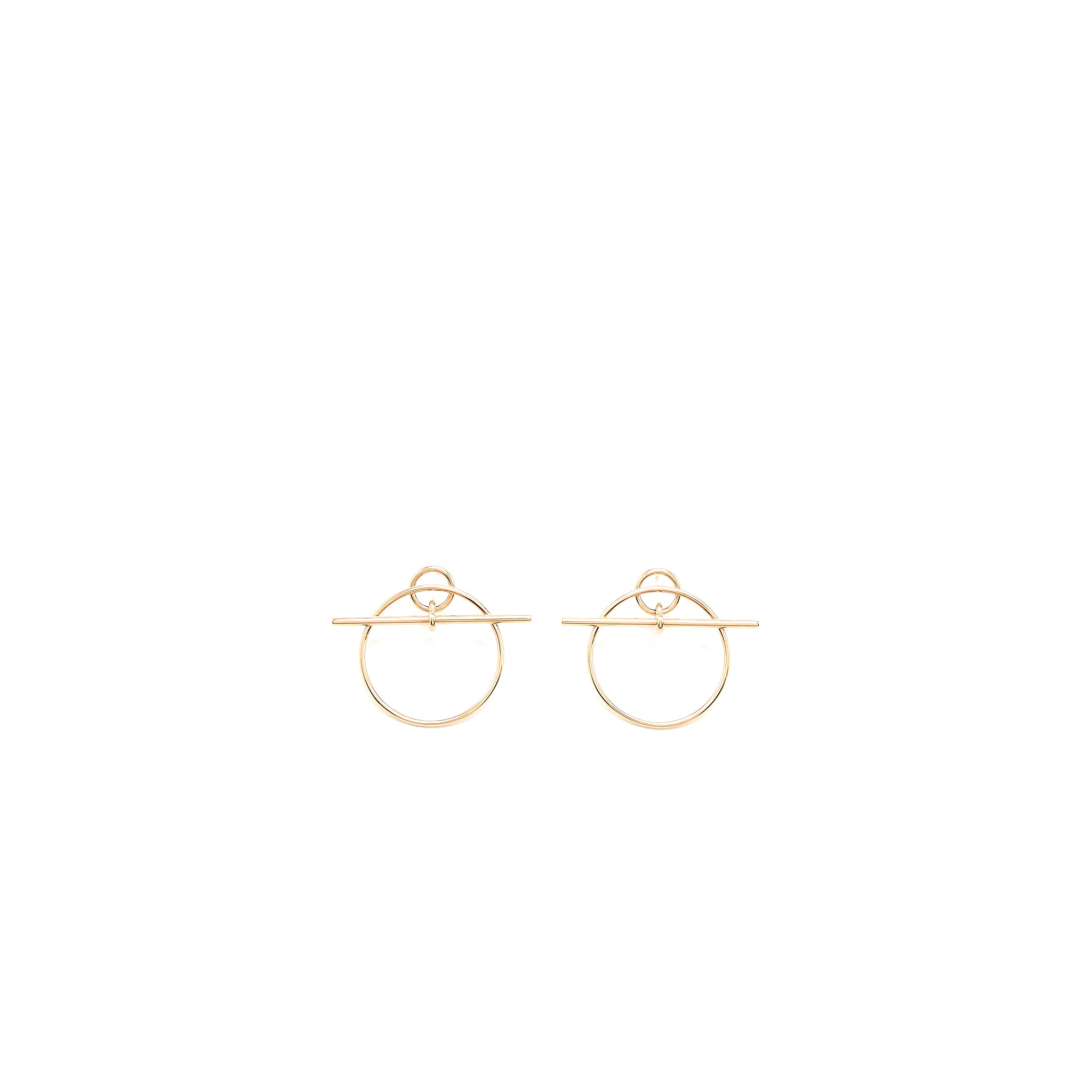 Hermes Loop Earring, Small Model Rose Gold Tone