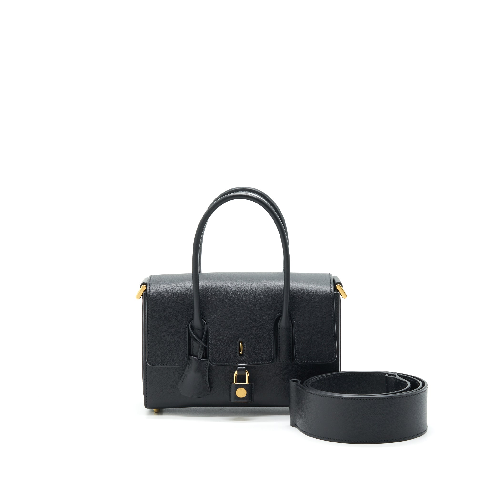 Hermes New Drag 22 Bag Black GHW stamp Z