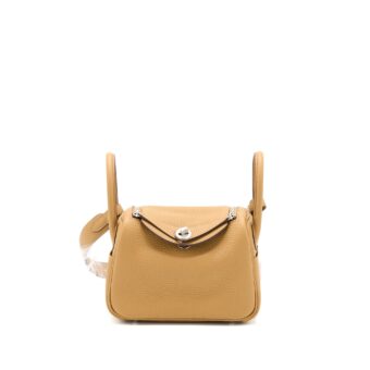 Hermes Mini Lindy Clemence 4B Biscuit SHW Stamp U