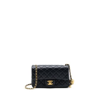 Chanel Pearl Crush Mini Rectangular Lambskin Black Brushed GHW (Microchip)