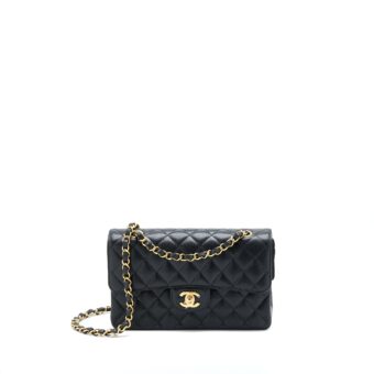 Chanel Small Classic Double Flap Bag Caviar Black GHW (Microchip)