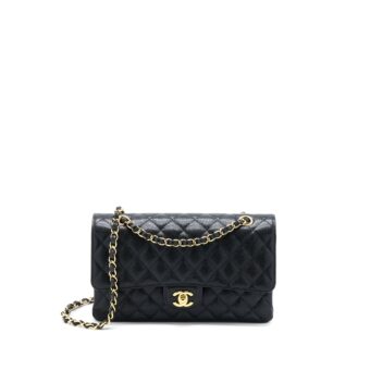Chanel Medium Classic Double Flap Bag Caviar Black GHW (Microchip)