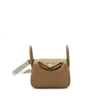 Hermes Mini Lindy Swift Alezan / Biscuit GHW Stamp Z