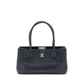 Chanel Cerf Tote Bag Grained Calfskin Black SHW