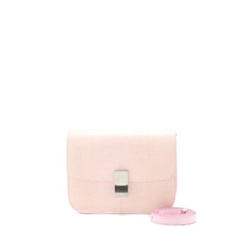 Celine Median Classic Box Bag Lizard Pink SHW
