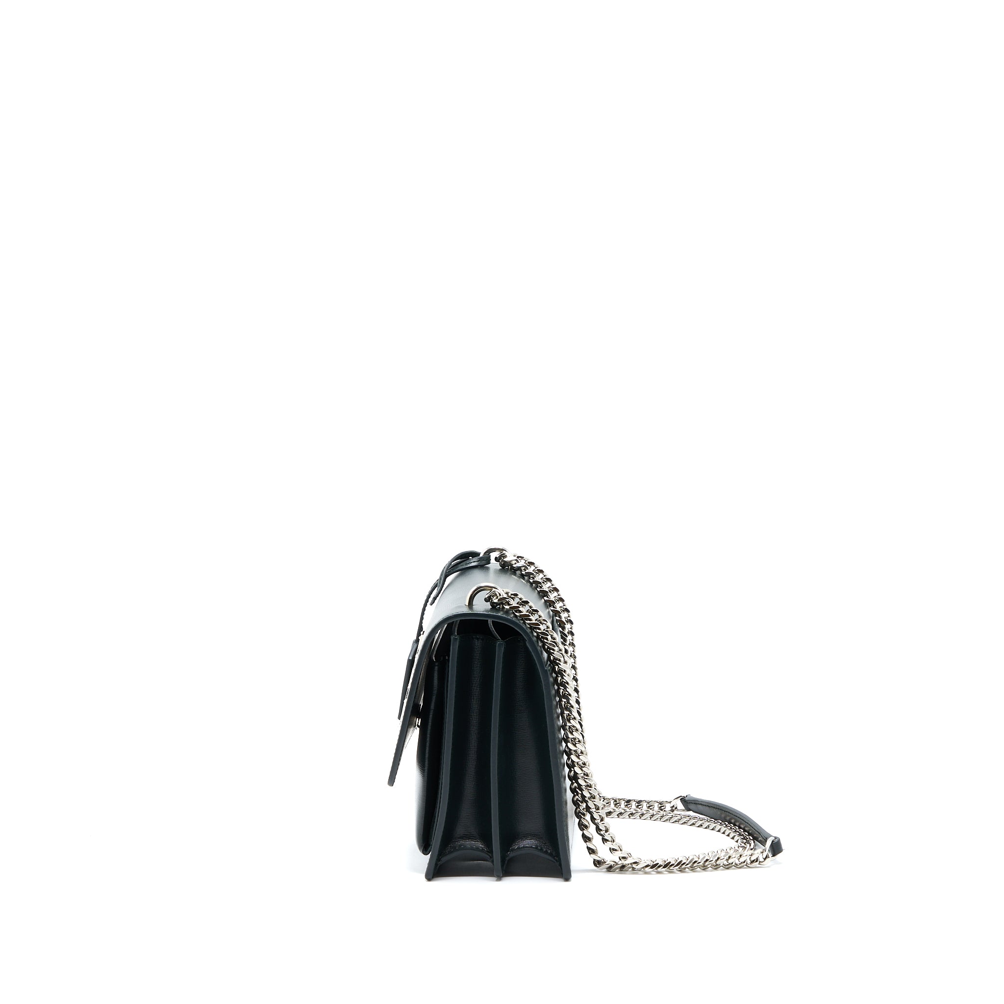 Saint Laurent Sunset Chain Bag Calfskin Dark Green SHW - Image 4