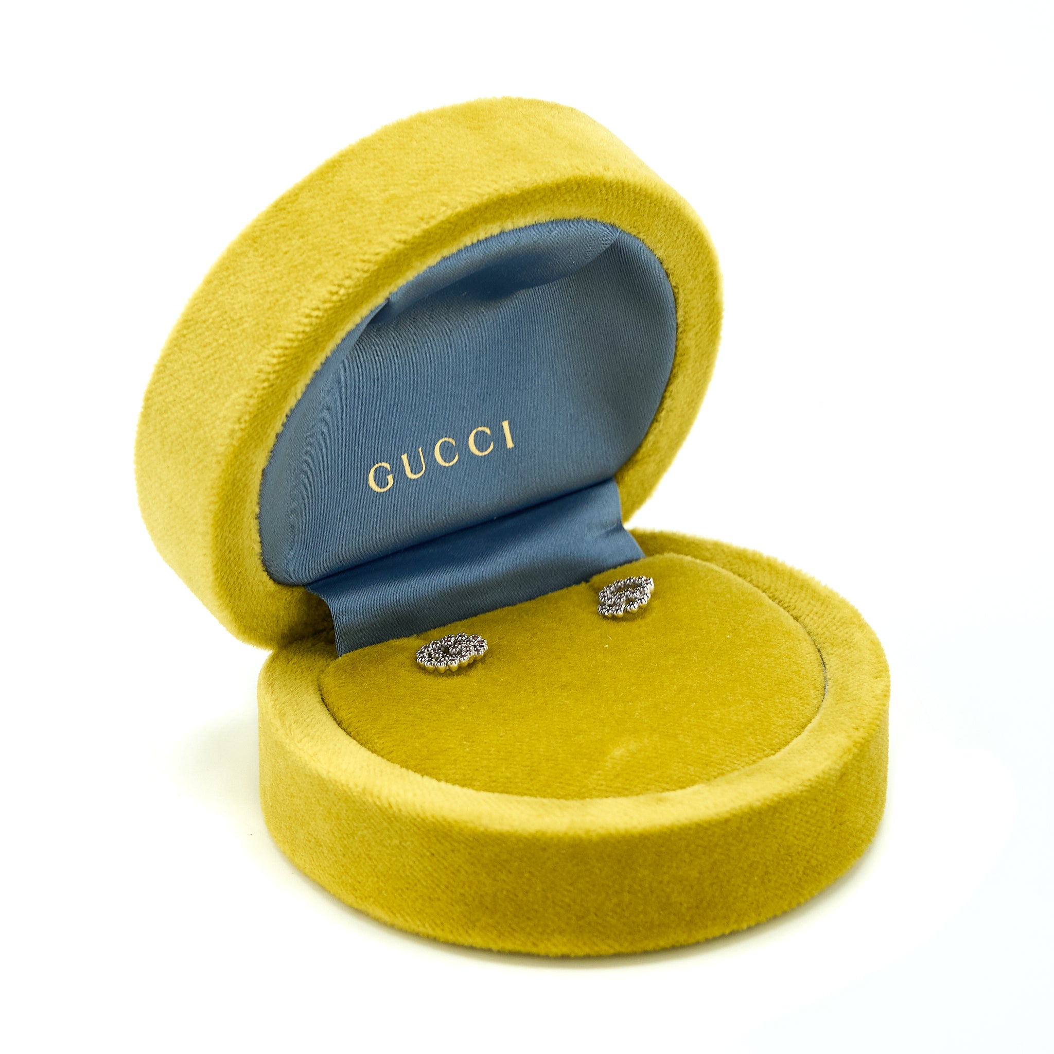 Gucci GG Running Studs Earrings White Gold Pink - Image 2