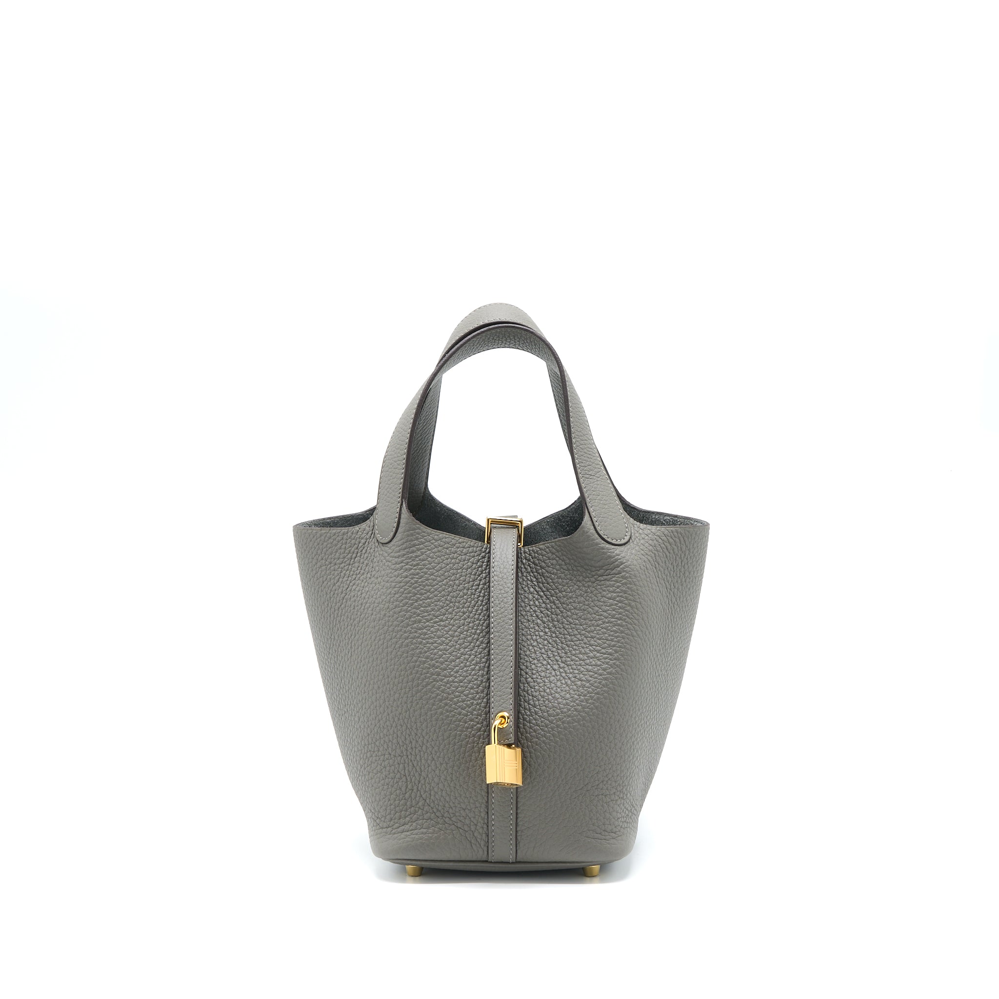 Hermes Picotin 18 Lock Bag Clemence 0L Gris Meyer GHW Stamp U