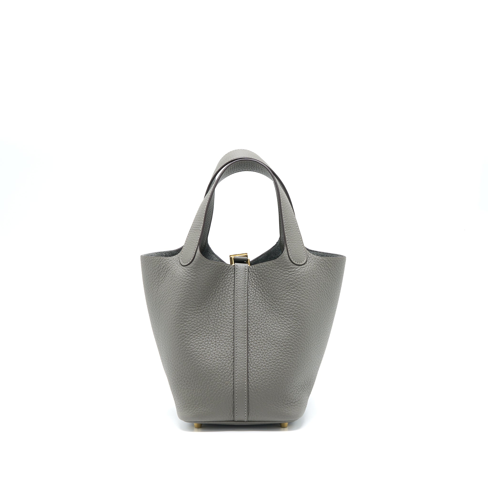 Hermes Picotin 18 Lock Bag Clemence 0L Gris Meyer GHW Stamp U - Image 2