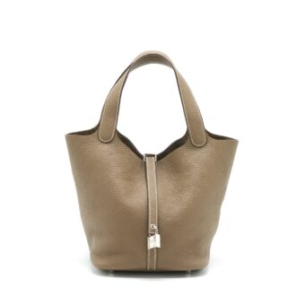 Hermes Picotin 22 Clemence Etoupe SHW Stamp Y
