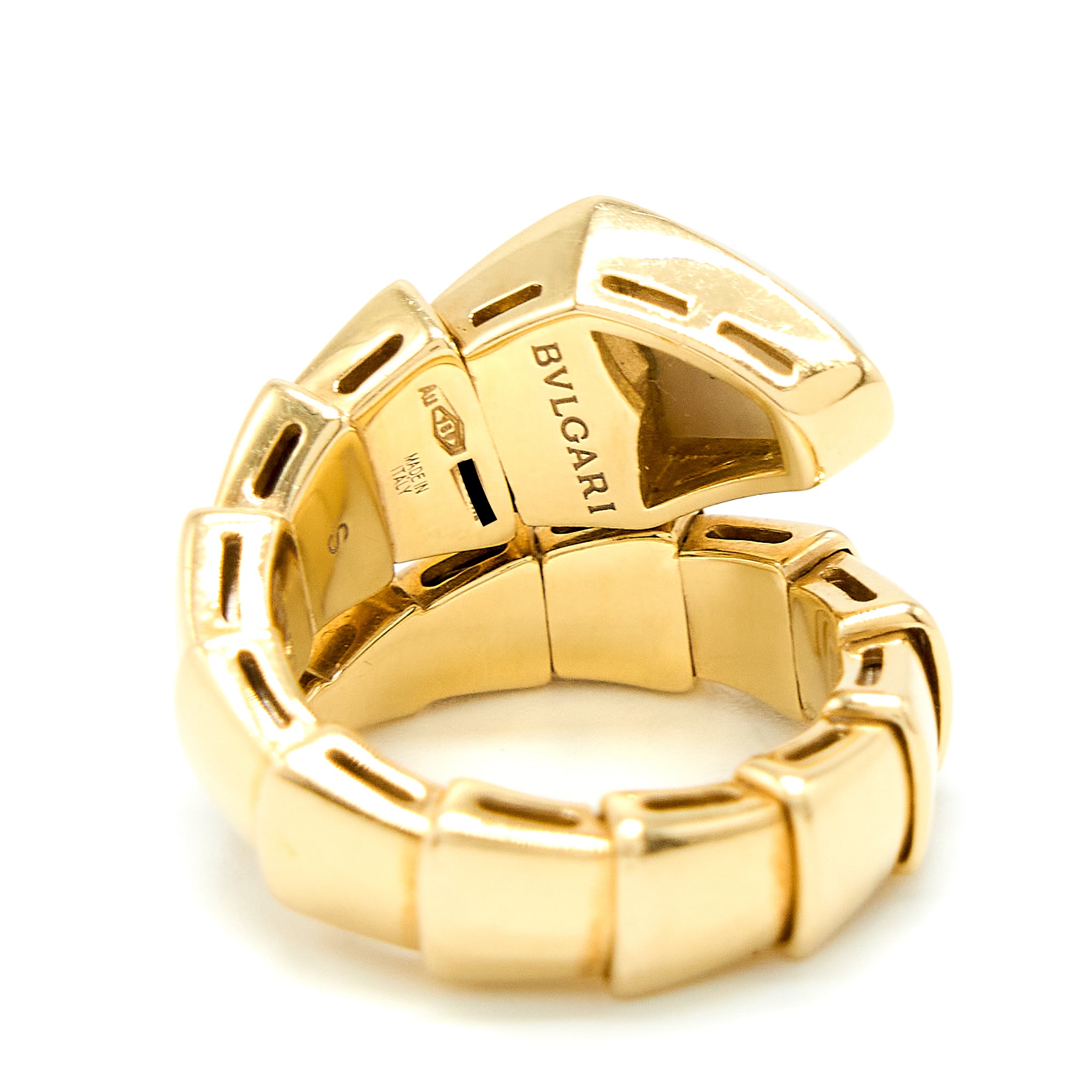 Bvlgari Size S Serpenti Viper Ring Mother Of Pearl Yellow Gold - Image 5