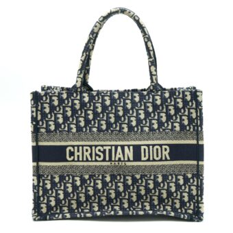 Dior Small Book Tote Bag Blue Oblique Jacquard
