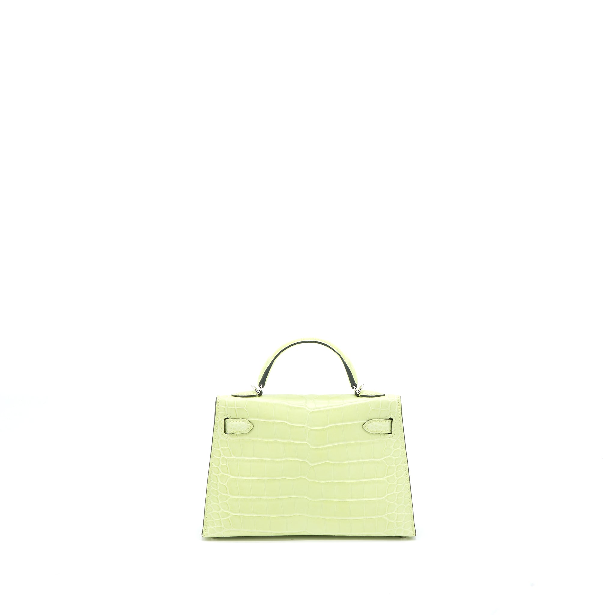Hermes Mini Kelly II Alligator Mississippiensis R9 Jaune Bourgeon SHW Stamp Y - Image 2
