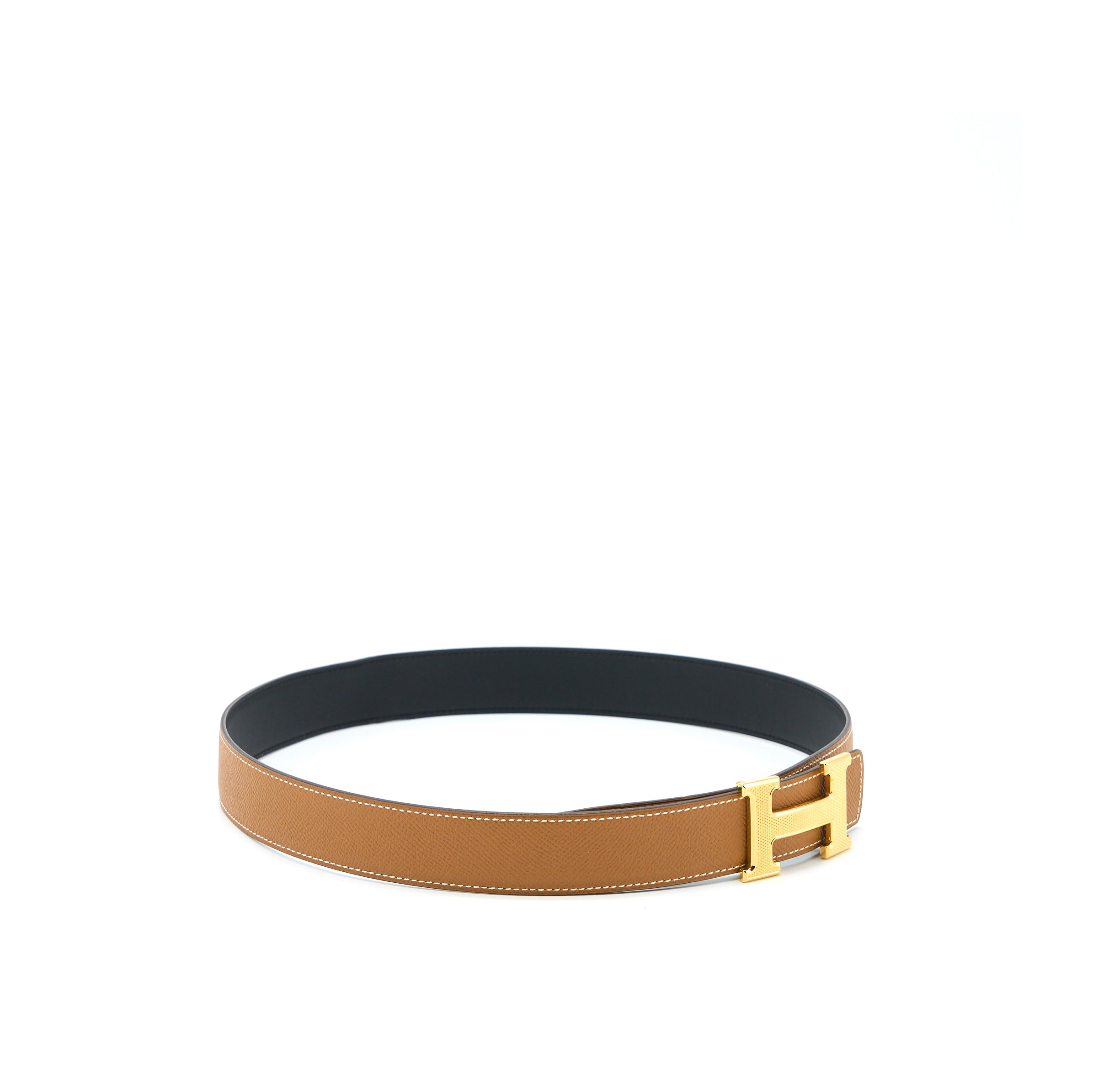 Hermes Size 85 Double Side H Belt 32MM Swift/Epsom Black GHW Stamp T - Image 3