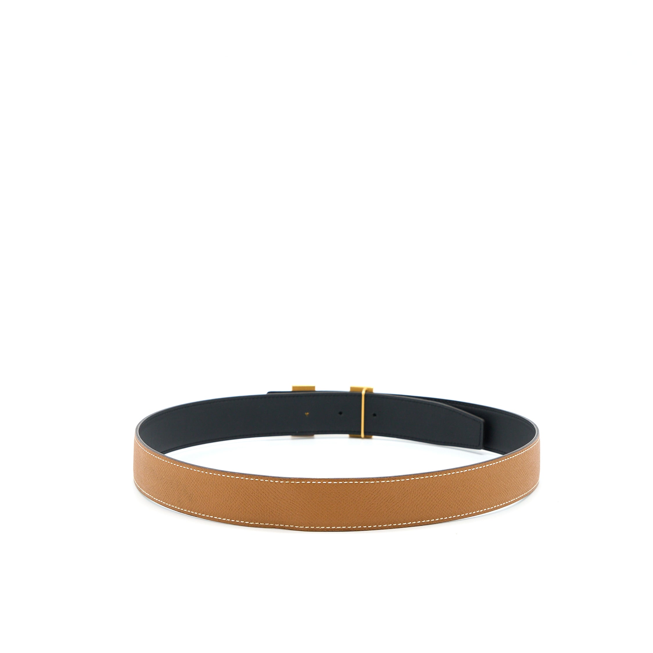 Hermes Size 85 Double Side H Belt 32MM Swift/Epsom Black GHW Stamp T - Image 4