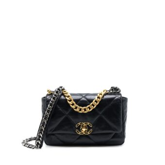 Chanel Small 19 Bag Goatskin Black Multicoloured Hardware