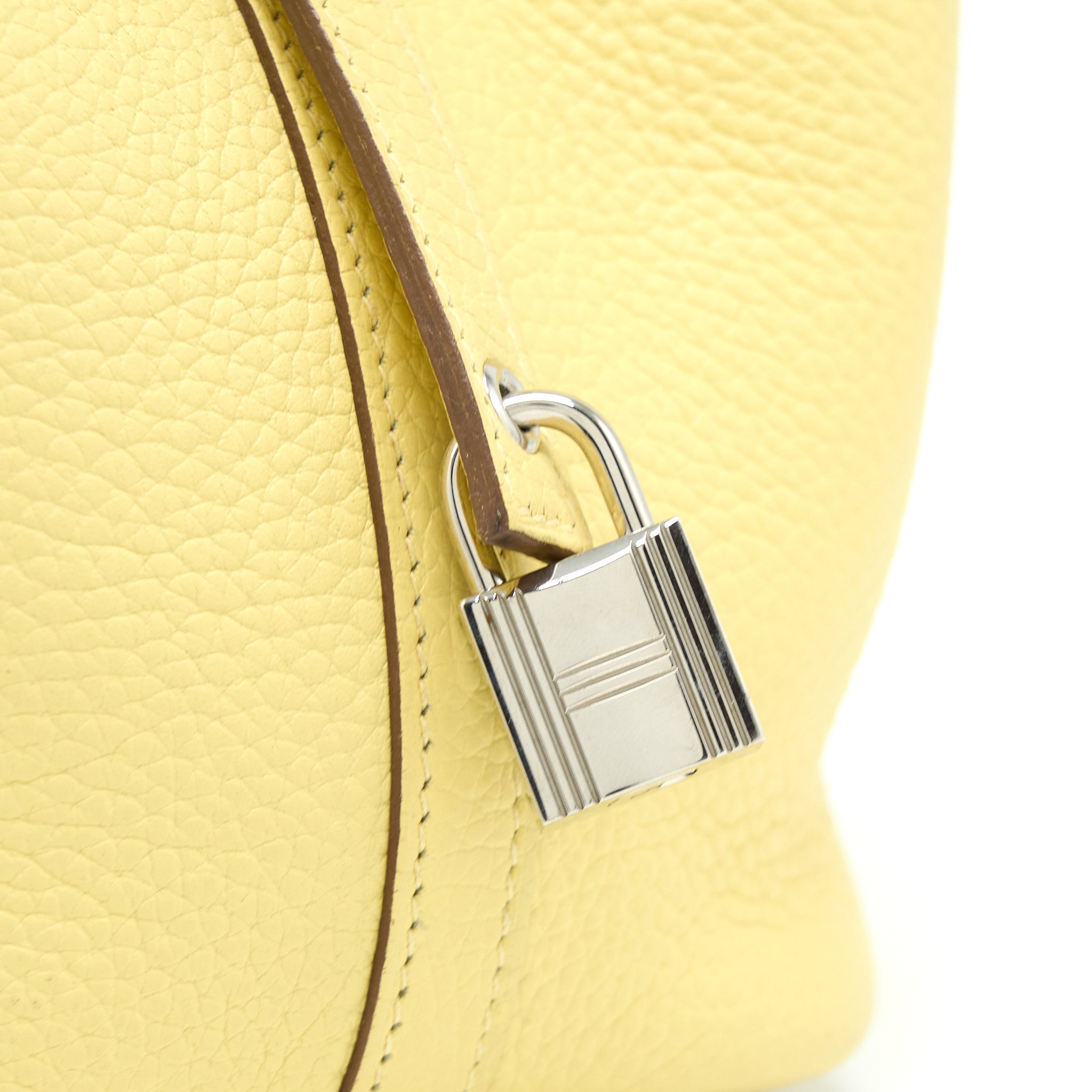 Hermes Picotin 18 Lock Bag Clemence 1Z Jaune Poussin SHW Stamp T - Image 7