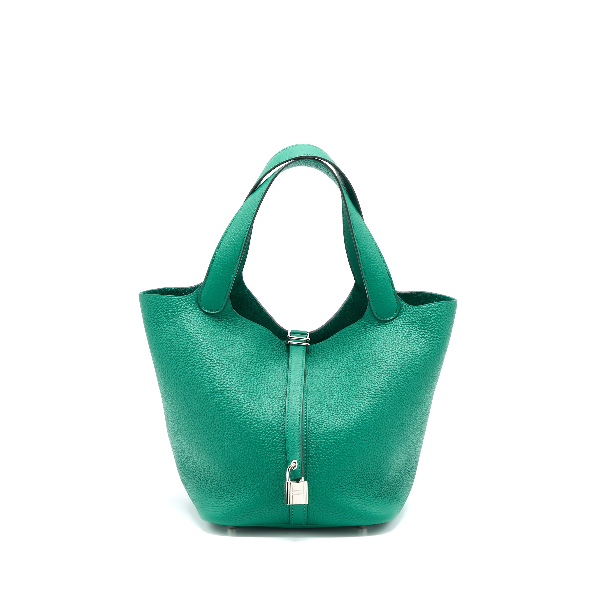 Hermes Picotin 22 Lock Bag Clemence U4 Vert Vertigo SHW Stamp D
