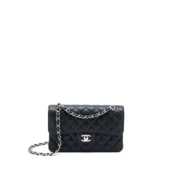 Chanel Small Classic Flap Bag Caviar Black SHW(Microchip)
