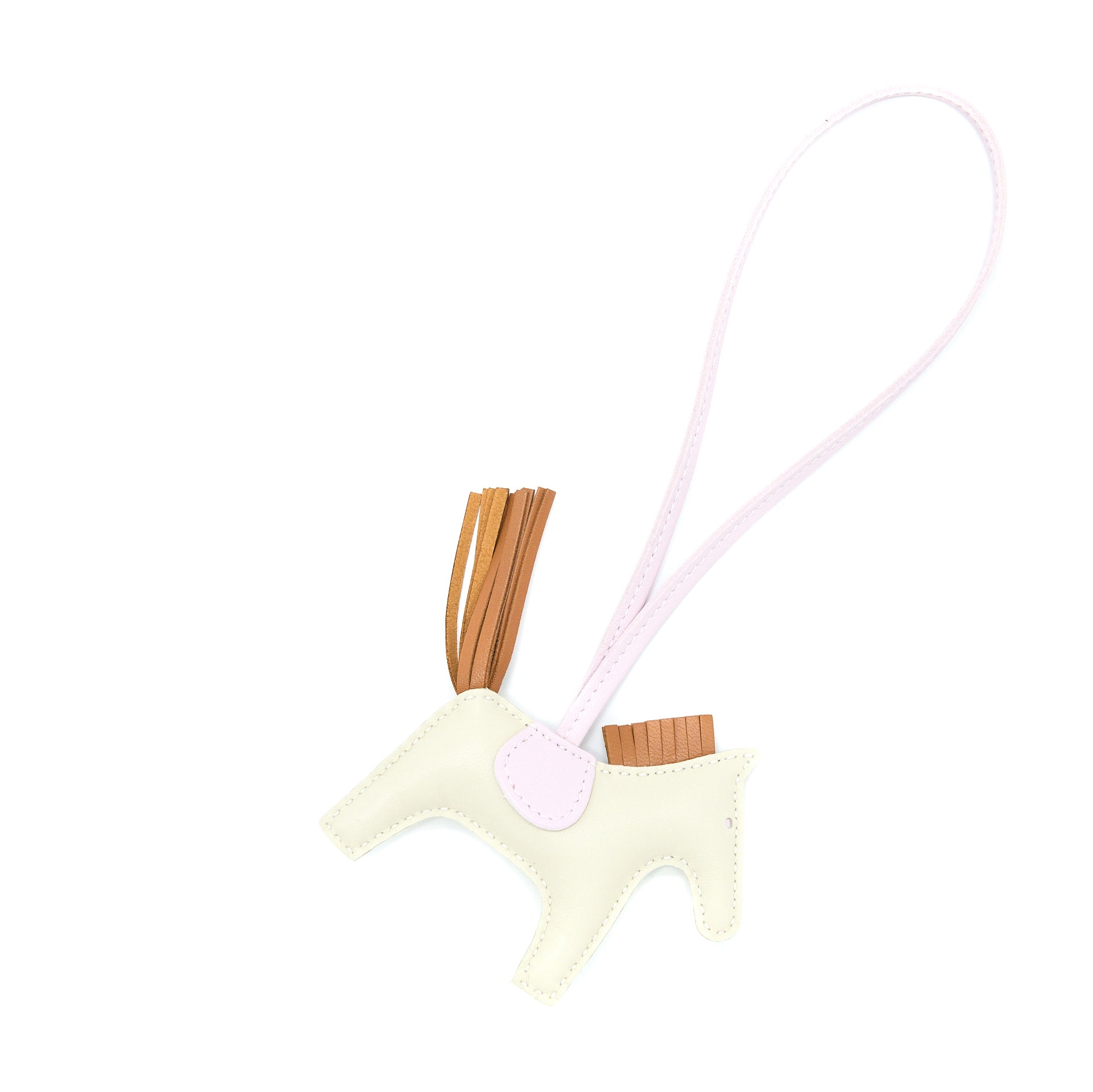 Hermes Rodeo PM Bag Charm Craie/Mauve Pale/Gold Stamp U - Image 3