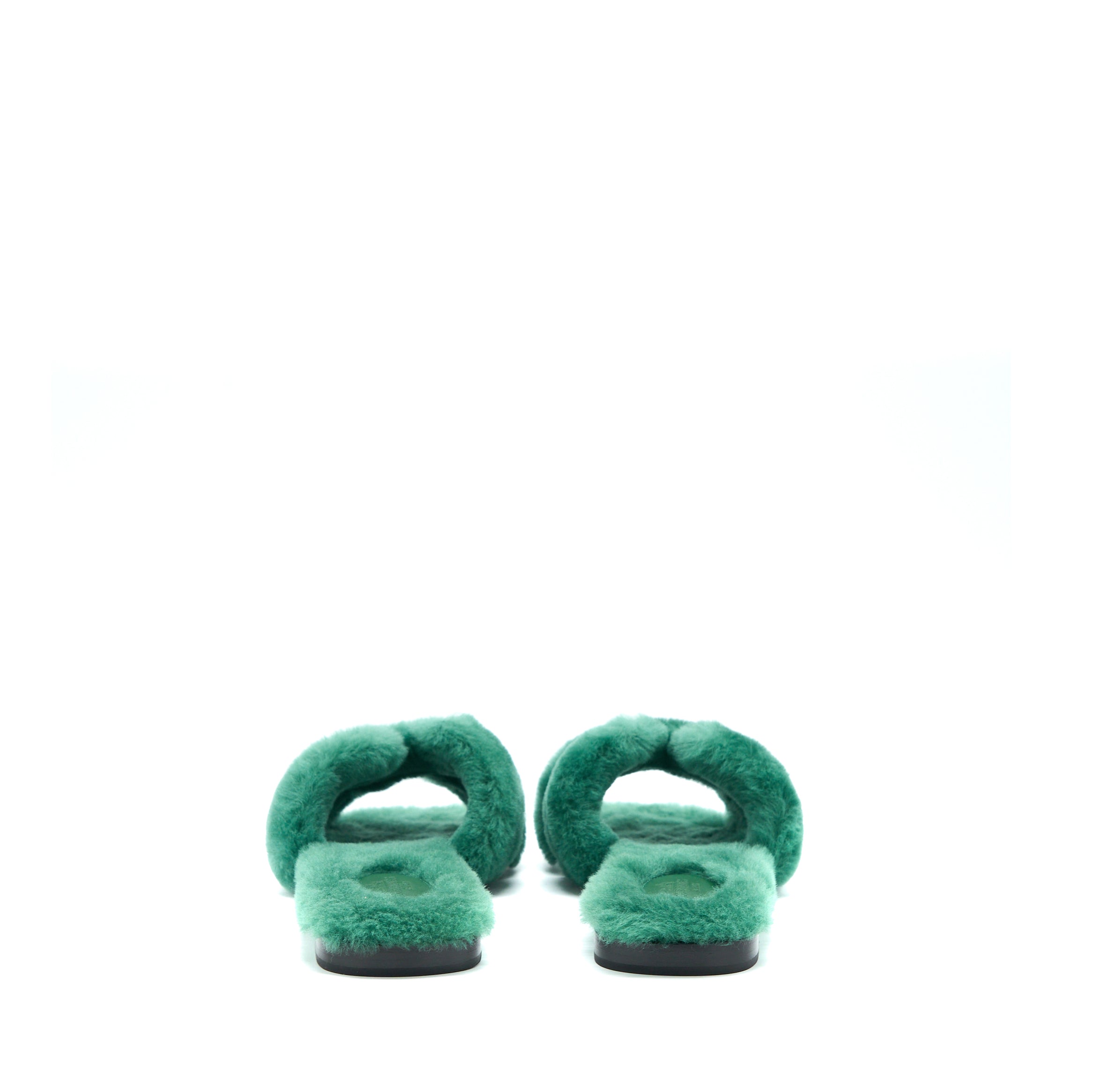 Hermes Size 38 Sandal Oran Peau Green - Image 4