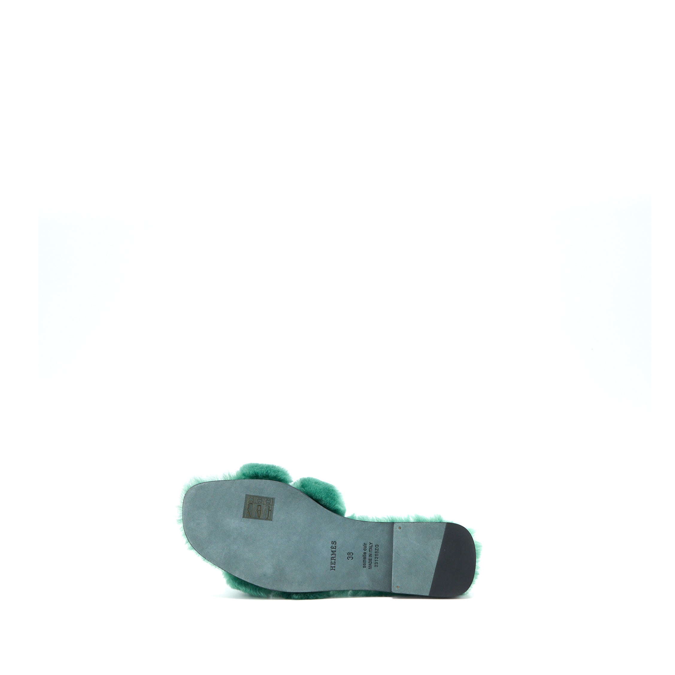 Hermes Size 38 Sandal Oran Peau Green - Image 6
