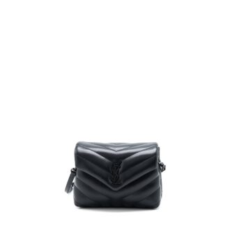 Saint Laurent Loulou Toy Strap Bag Calfskin Black With Black Hardware