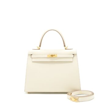 Hermes Kelly 25 Epsom leather 10 Craie GHW stamp Z