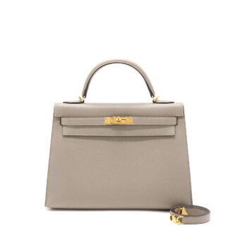 Hermes Kelly 32 Epsom M8 Gris Asphalt GHW Stamp C